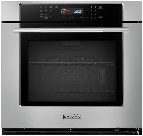 Empava 30 inch Electric Single Wall Oven with 10 Cooking Funcitons, Built-in Convection System with Screen Touch Control, Air Fry, Self-cleaning