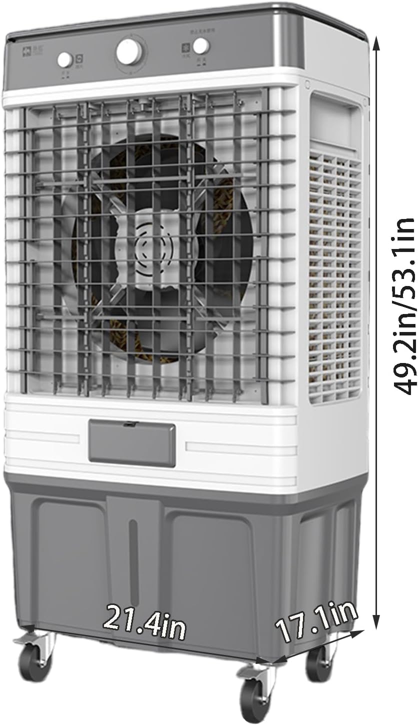 Portable Air Conditioners Industrial air cooler Large capacity water tank 3 wind speed adjustment 120° free white pageRapid heating and cooling, suitable for large areas such as warehouses and industr