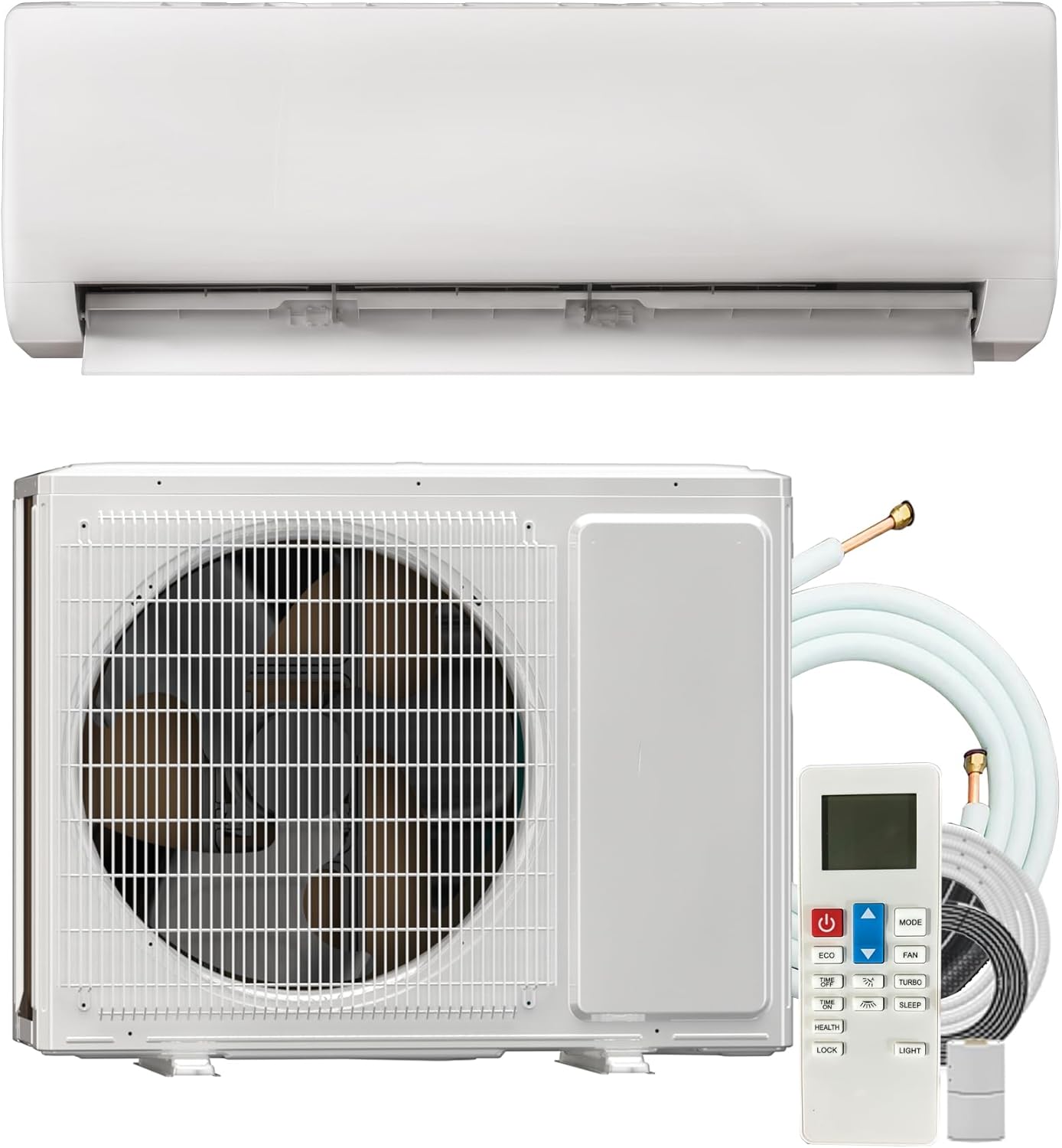 Mini Split AC/Heating System, Energy Efficient Inverter AC Unit with 1 Ton Heat Pump, 12000/18000/24000BTU Air Conditioner, Coverage Area Up to 750 Sq.Ft 115V-230V (230V-12000BTU)
