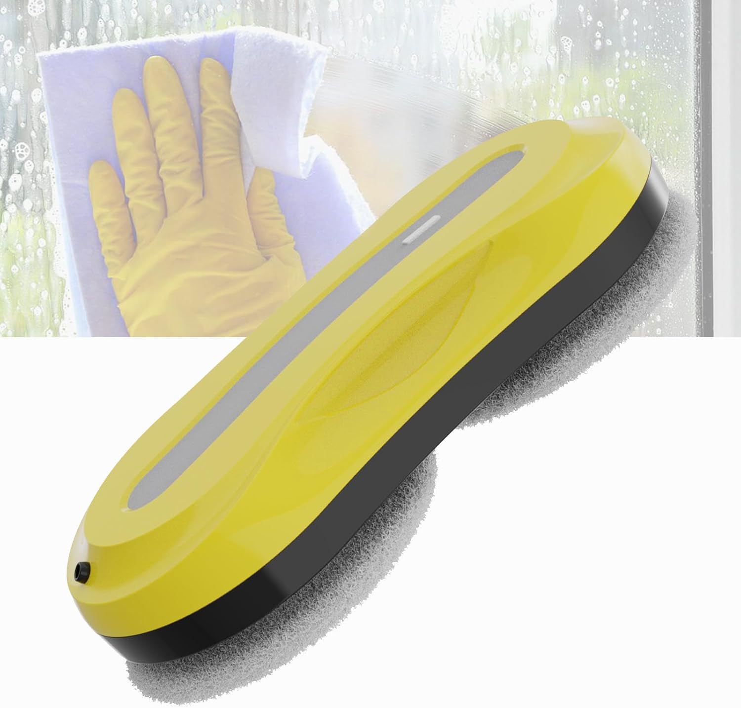 Window Cleaner Robot, Remote Control Window Washer Robot, Automatic Water, Double Suction Cup Suction, 5600Pa Powerful Suction, Suitable for Indoor and Outdoor Window Glass,Yellow