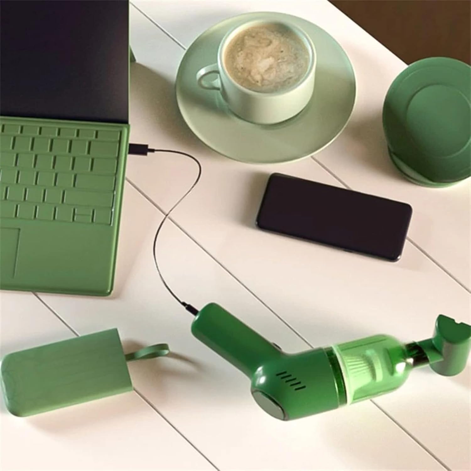 Car Vacuum Cleaner Handheld Mini Vacuum Portable Car Accessory Car Cleaning Kit, Car Vacuum Cleaner with Double Filtration System,White