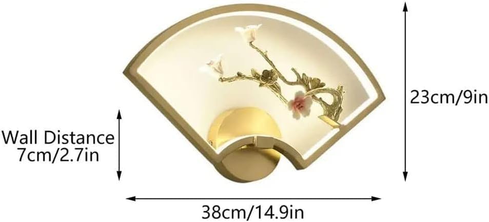 Light Luxury LED Geometric Copper Wall Sconce - Flower Shape Acrylic Shade Compatible with Hallway Kitchen Living Room Bedroom,Household