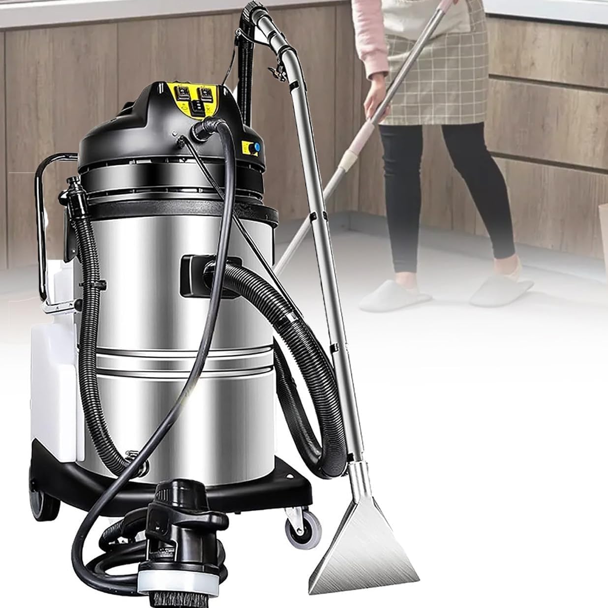 Carpet Cleaner Machine - 3 in 1 Deep Cleaning Extractor, for Household/Commercial Carpets, Sofas, and Curtains - Portable Stainless Steel Rug Extractor(40L)