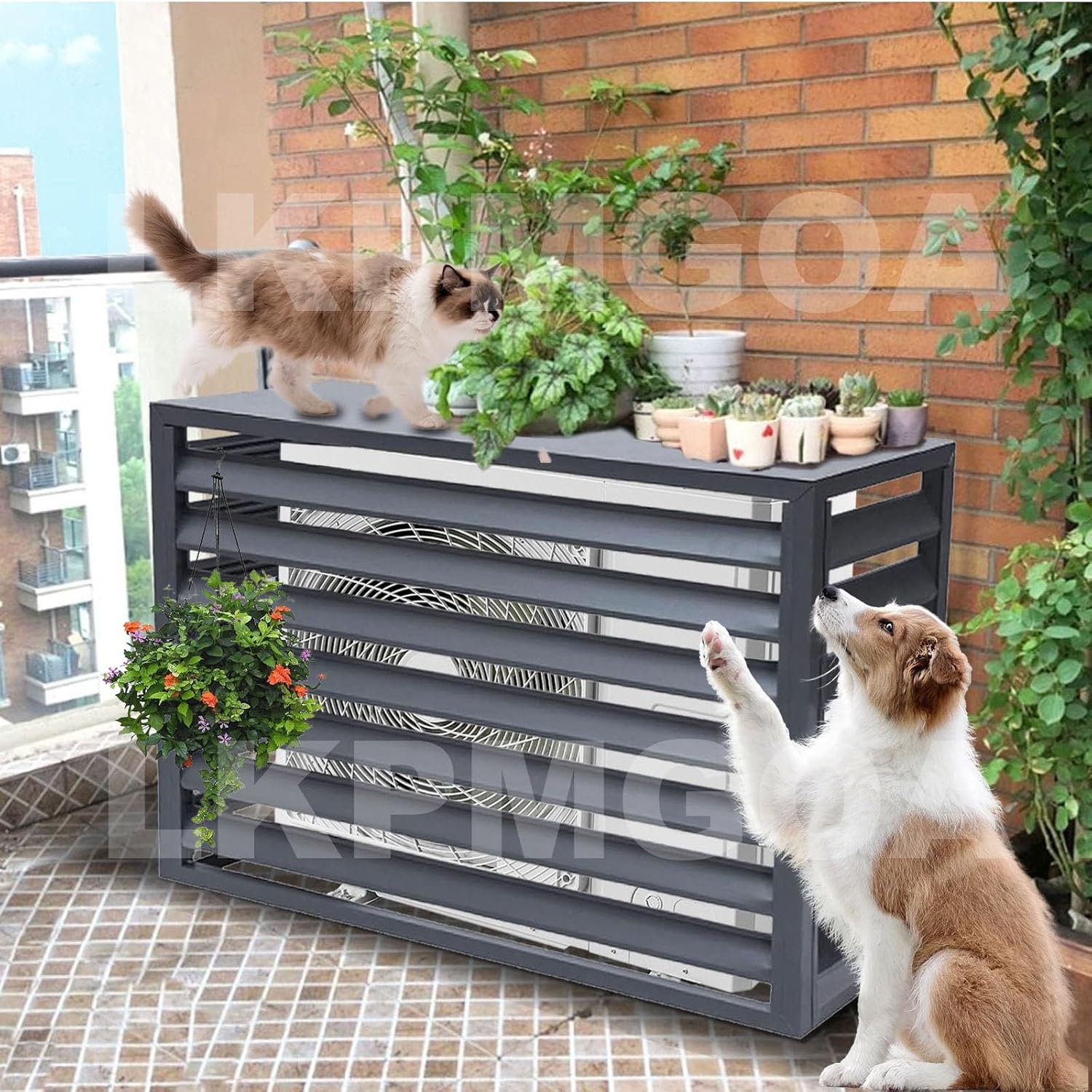 Aluminum Ac Unit Covers Outdoor, Fence Panels for Air Conditioners Trash Bins, Anti Theft, Noise Reduction, Adapt to All Weather(White,2 3P)