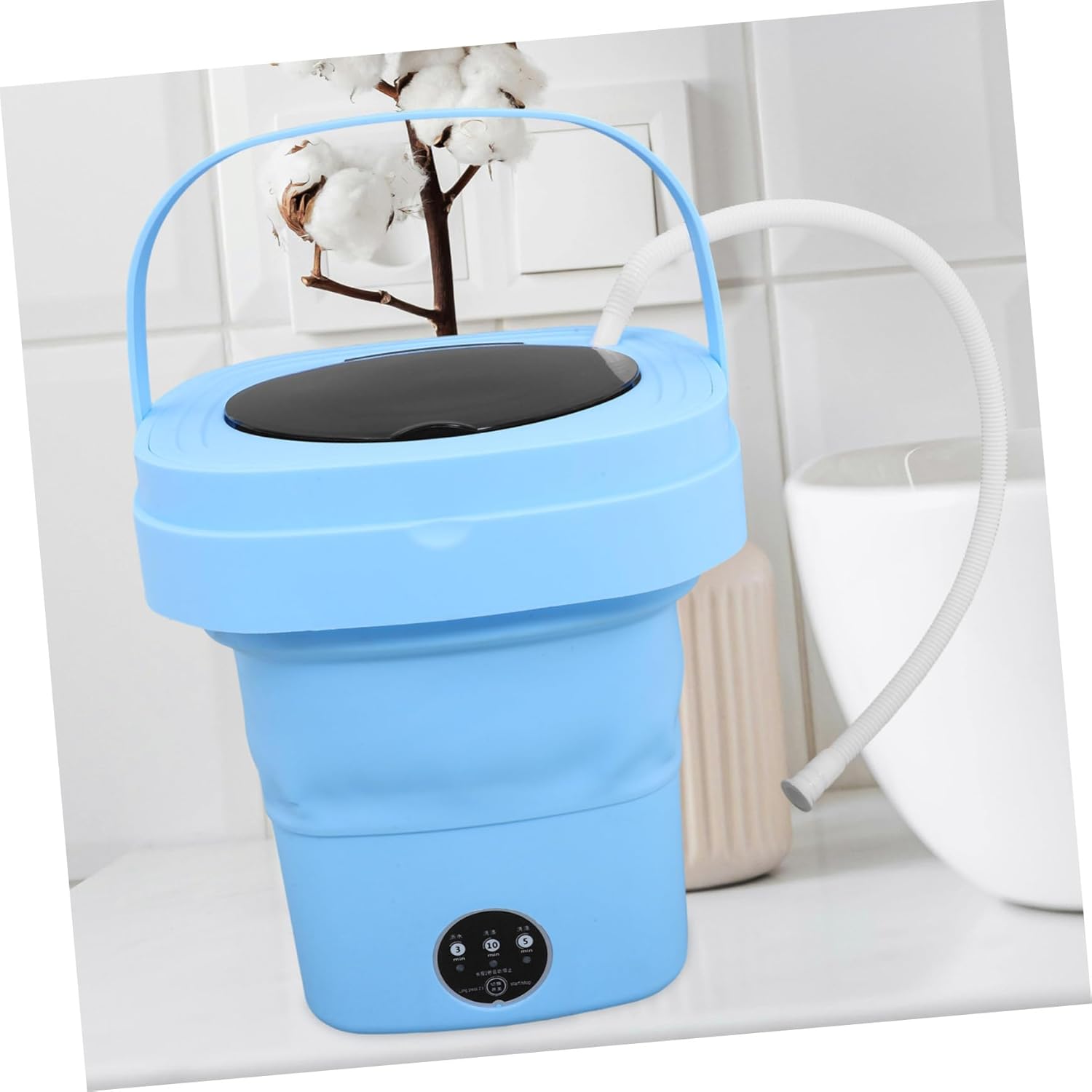 Mini Washing Machine Folding Washer Functions Touchscreen Control Compact Laundry for Dorm Home