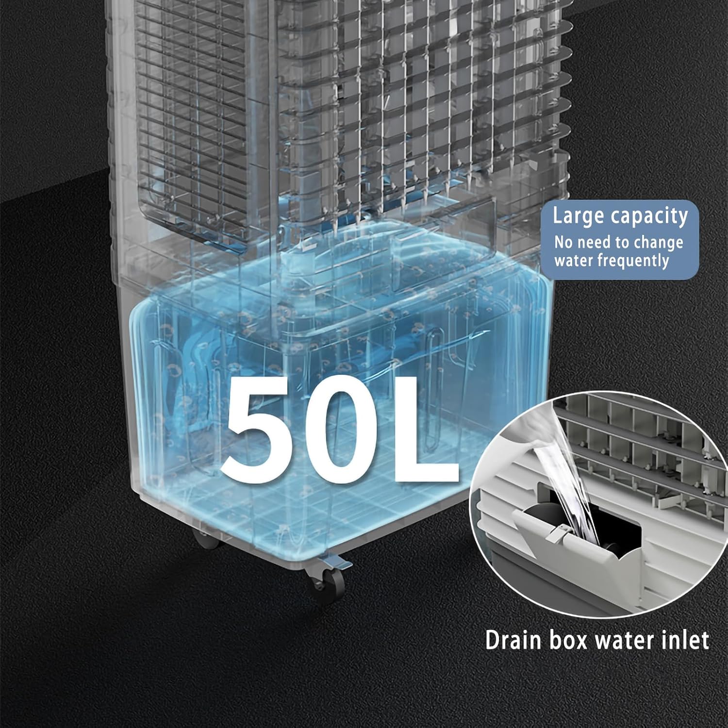 Portable Evaporative Air Cooler 3-Speed Portable Air Conditioner with Large Water Tank - Compact Cooling Fan Energy-Efficient & Quiet Ideal for Office/Home Use Perfect for Summer Heat Relief