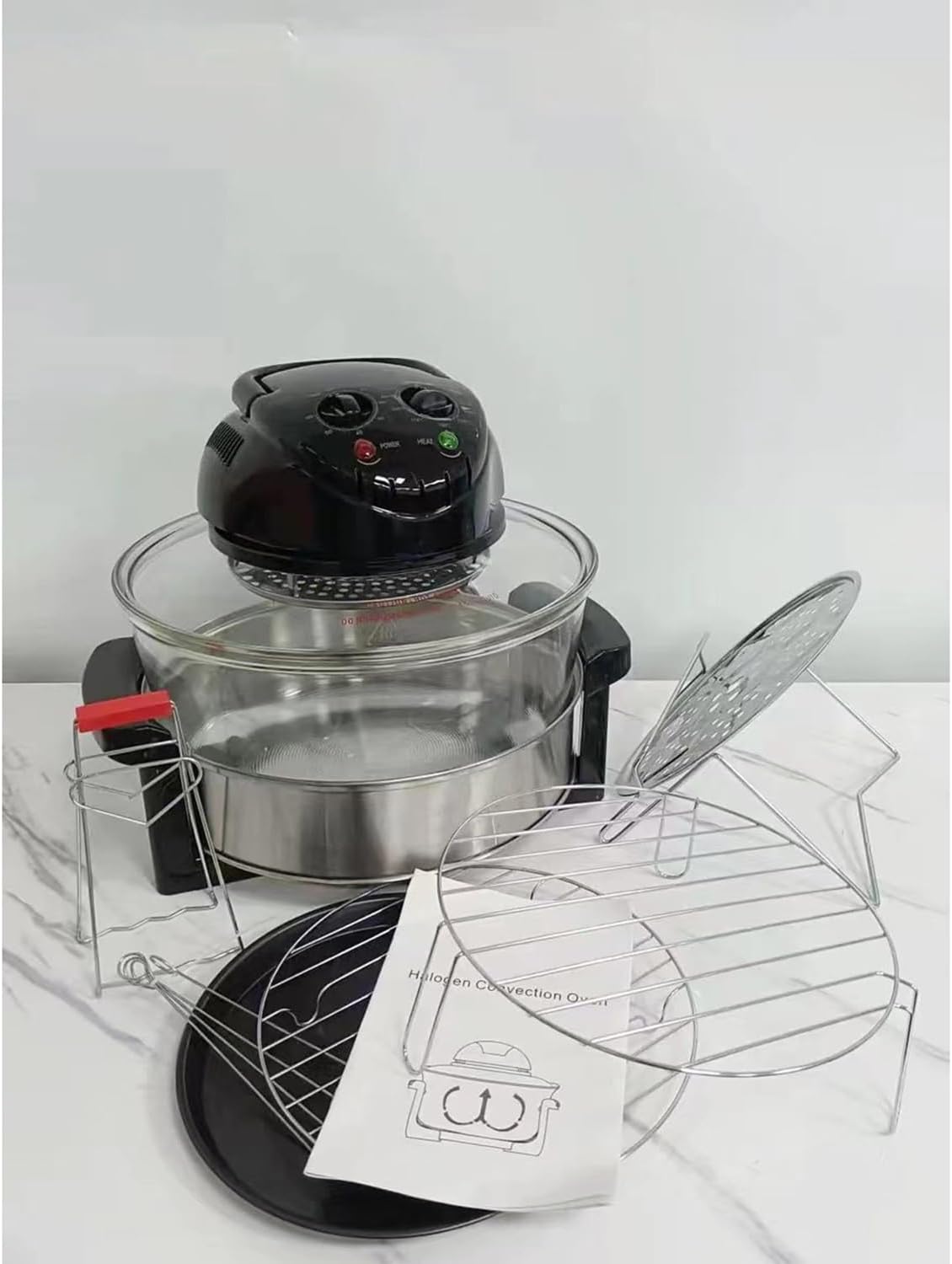 Air Fryer 8-in-1, Compact Air Fryer with 12L Capacity, Microwave, Freezer & Dishwasher Safe, Non Toxic Glass Portable Cooking System, 6 Cup Glass Containers,Air Fry