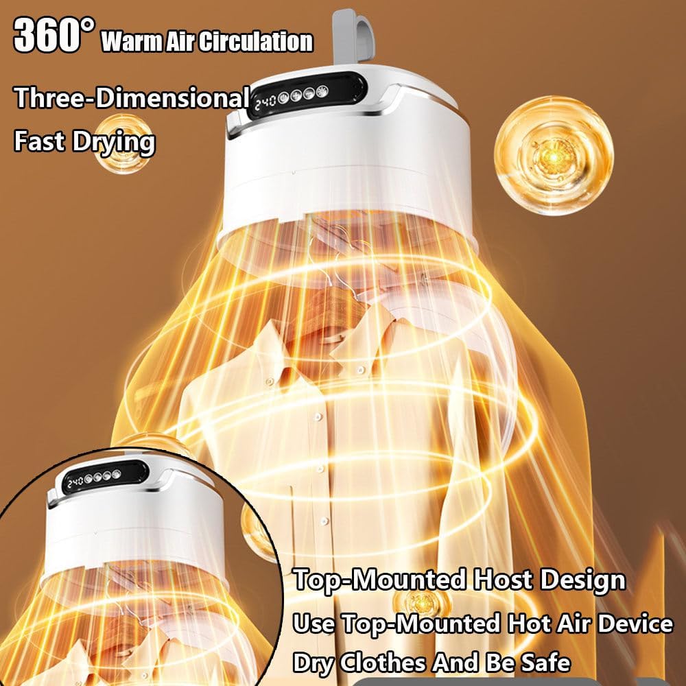 600w Portable Clothes Dryer, Electric Laundry Dryer Machine With Dryer Bag, Travel Mini Dryer For Clothes, Portable Dryer Machine For Clothes, Dryer With Timer, For Travel, Rv, Home,Black