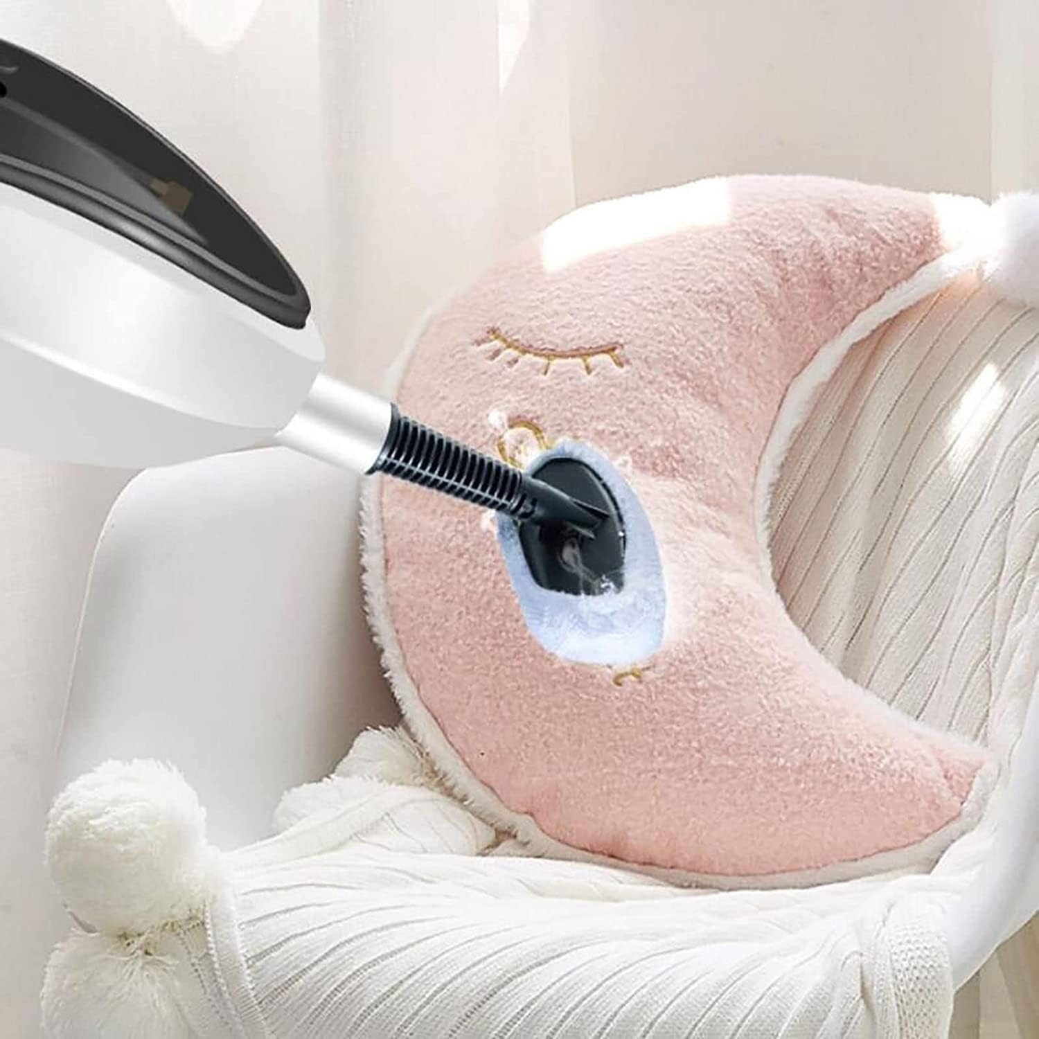 Steam Mop, Removable Handheld Steamer, Cleaner for Tile and Hardwood Floors, Multi-Function Hand-Held Mop for Hardwood Floor, Tile, Laminate, Carpet, Marble (White)