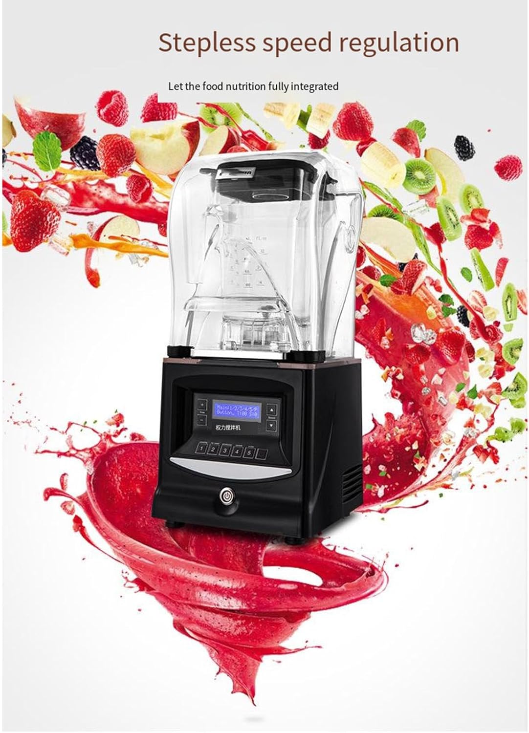 Smoothie Blender, 1.5 Liter 1800W with Sound Isolated Hood for Crushed Ice, Smoothies and Purees, Professional Countertop Blender