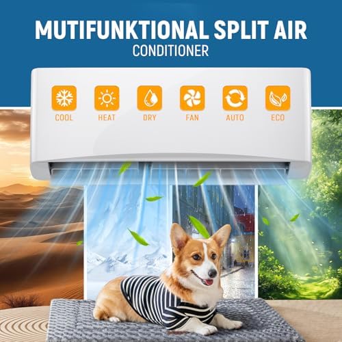 12000BTU Mini Split Air Conditioner& Heater, 17 SEER2 Energy Saving 115V AC Units Cools Rooms up to 750 Sq. Ft Installation Kit Included, White