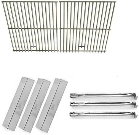 Repair Kit for Uniflame GBC983W-C, 3 Burner BBQ Gas Grill Includes 3 Stainless Steel Heat Plates, 3 Stainless Burners and Stainless Cooking Grids