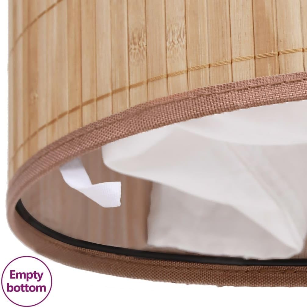 Bamboo Laundry Bin Oval Natural with Removable Liner and Foldable Design, 1 Piece Woven Polyester Fabric Hamper for Home Organization and Storage
