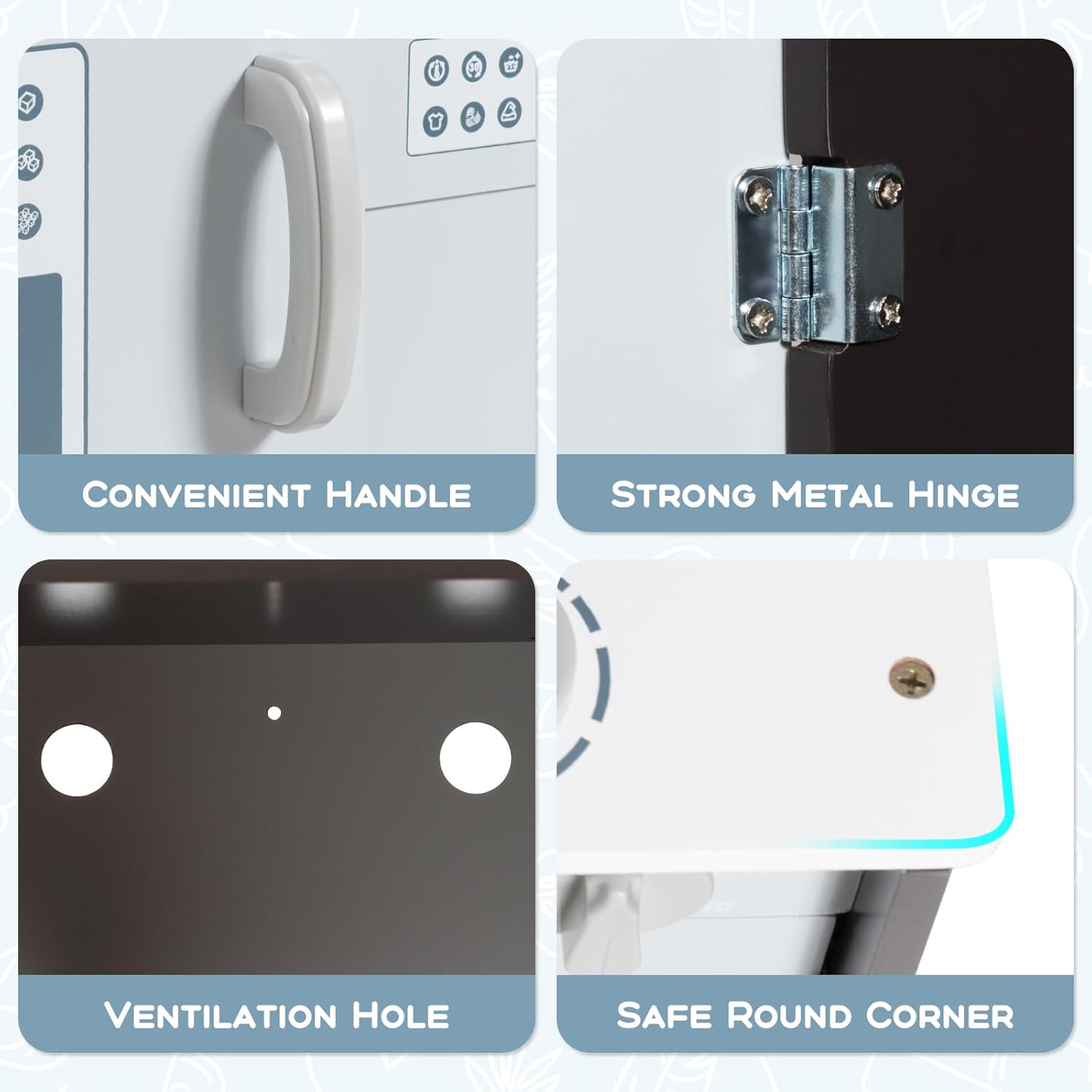 Costzon Kids Play Kitchen, Wooden Kids Kitchen Playset w/Realistic Sound, Microwave, Oven, Washing Machine, Refrigerator, Sink, Toy Kitchen, Gift for Boys Girls Age 3+