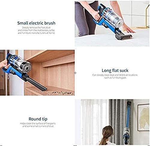 Cordless Vacuum Cleaner, 24KPa Powerful Suction Handheld Vacuum, Lightweight Cordless Vacuum Cleaner for Carpet, Hard Floor & Pet Hair, Blue