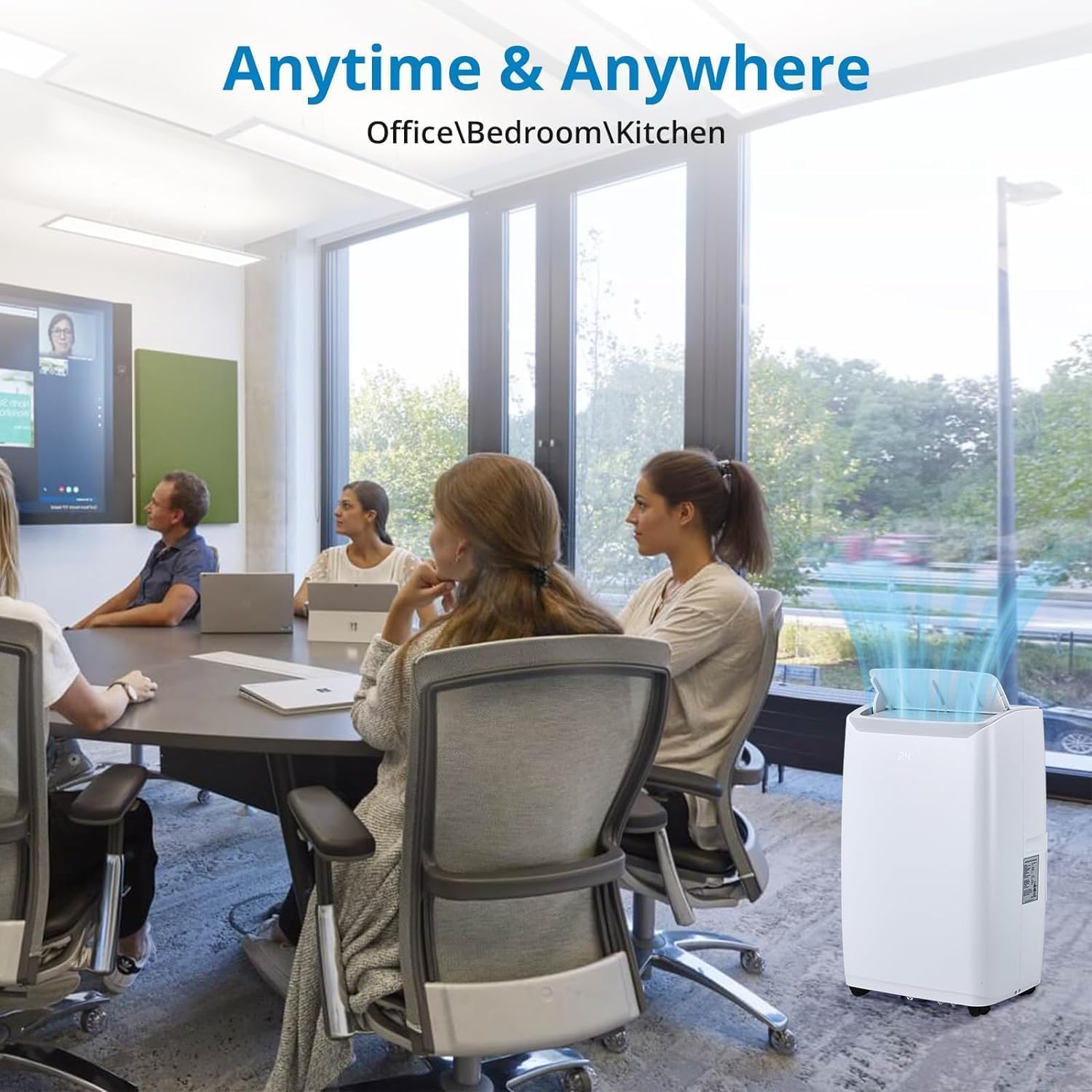 12000 BTU Portable Air Conditioner, AC Unit with Built-in Cool, Dehumidifier & Fan Modes for Room up to 550 sq.ft Conditioner Remote Control, 24 Hour Timer, Installation Kit