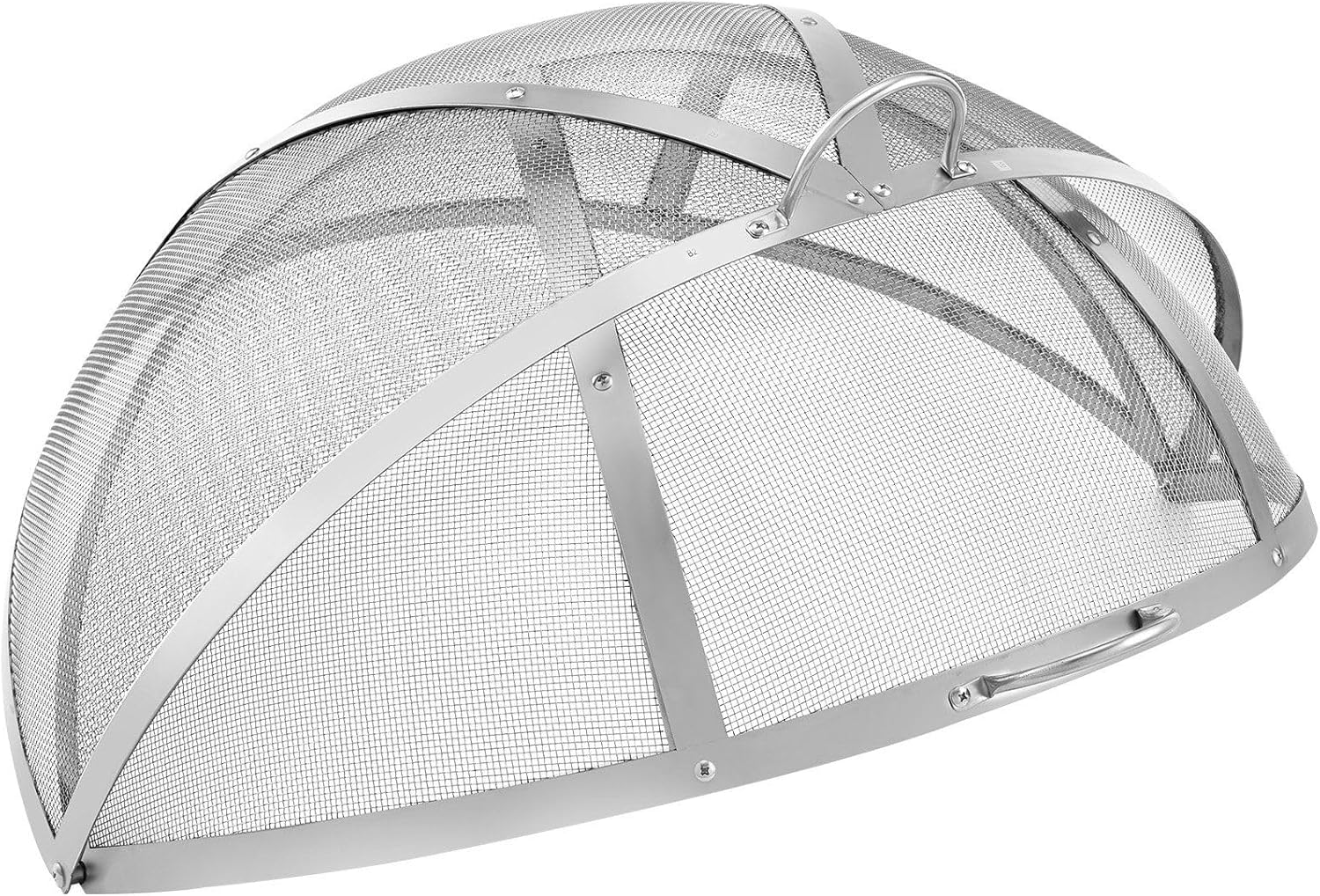 36-Inch Fire Pit Spark Screen Lid,Heavy-Duty Stainless Steel Mesh Cover with Dual Handles,Easy Assembly Round Fire Pit Cover for Outdoor Patio and Backyard
