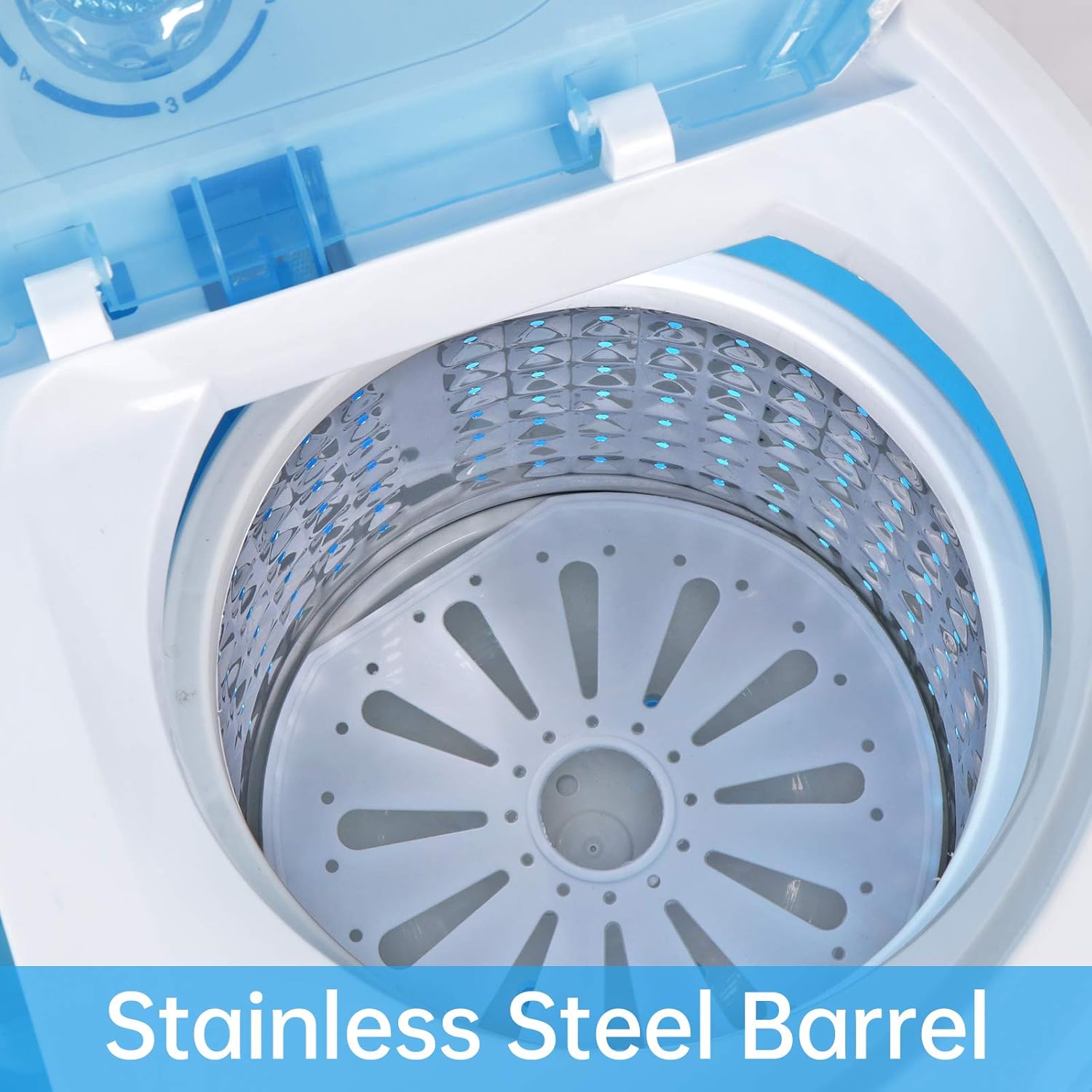 ZENY Portable Clothes Washing Machine Mini Twin Tub Small Laundry Washer Aparment Spin Dryer 9.9lbs Capacity Lightweight for Dormitory, RV blue