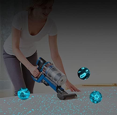 Cordless Vacuum Cleaner, 24KPa Powerful Suction Handheld Vacuum, Lightweight Cordless Vacuum Cleaner for Carpet, Hard Floor & Pet Hair, Blue
