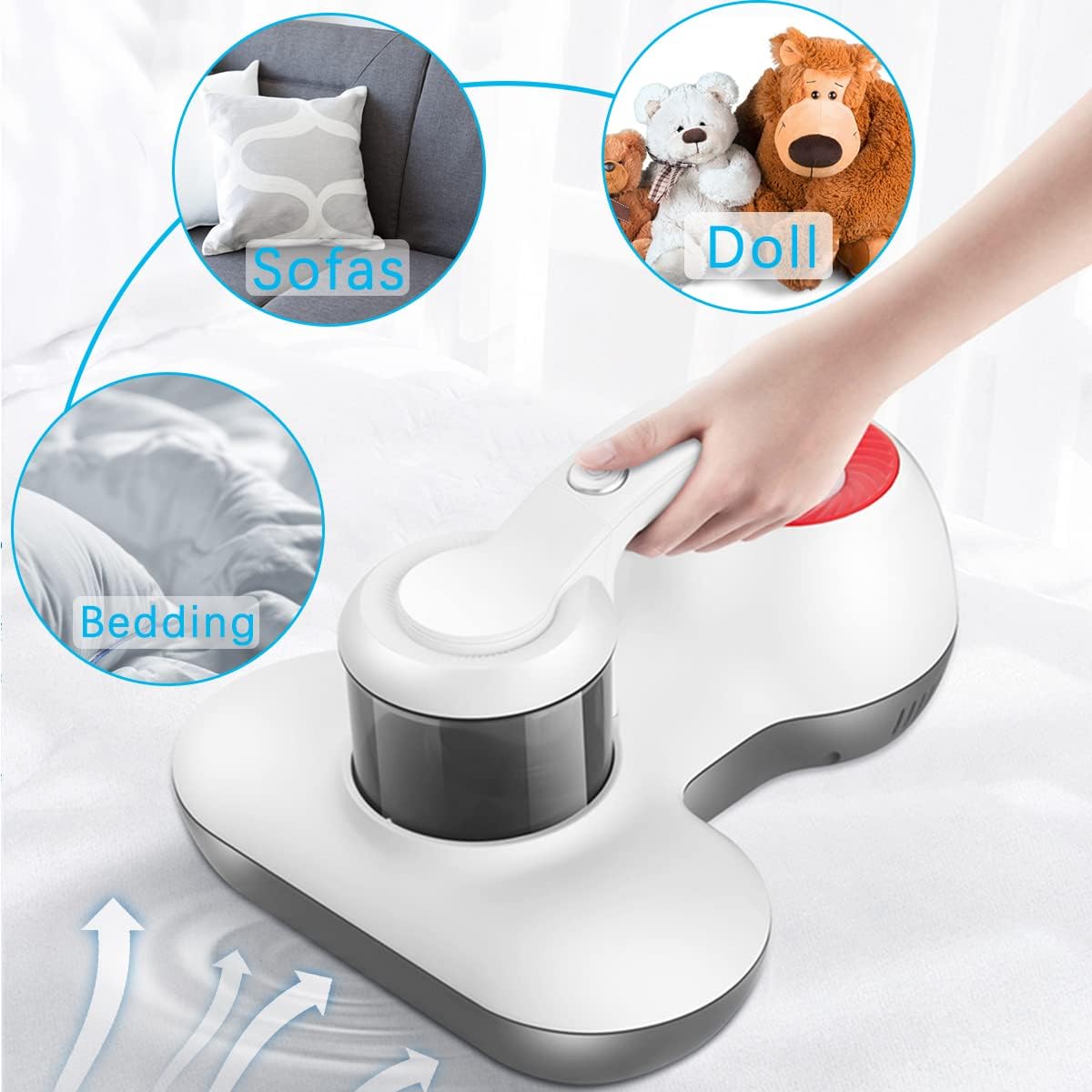Mattress Vacuum Cleaner, UV Bed Vacuum Cleaner 12KPa Handheld Vacuum Upgraded Effectively Clean Up Bed, Pillows, Cloth Sofas, Carpets and Ther Fabric Surfaces