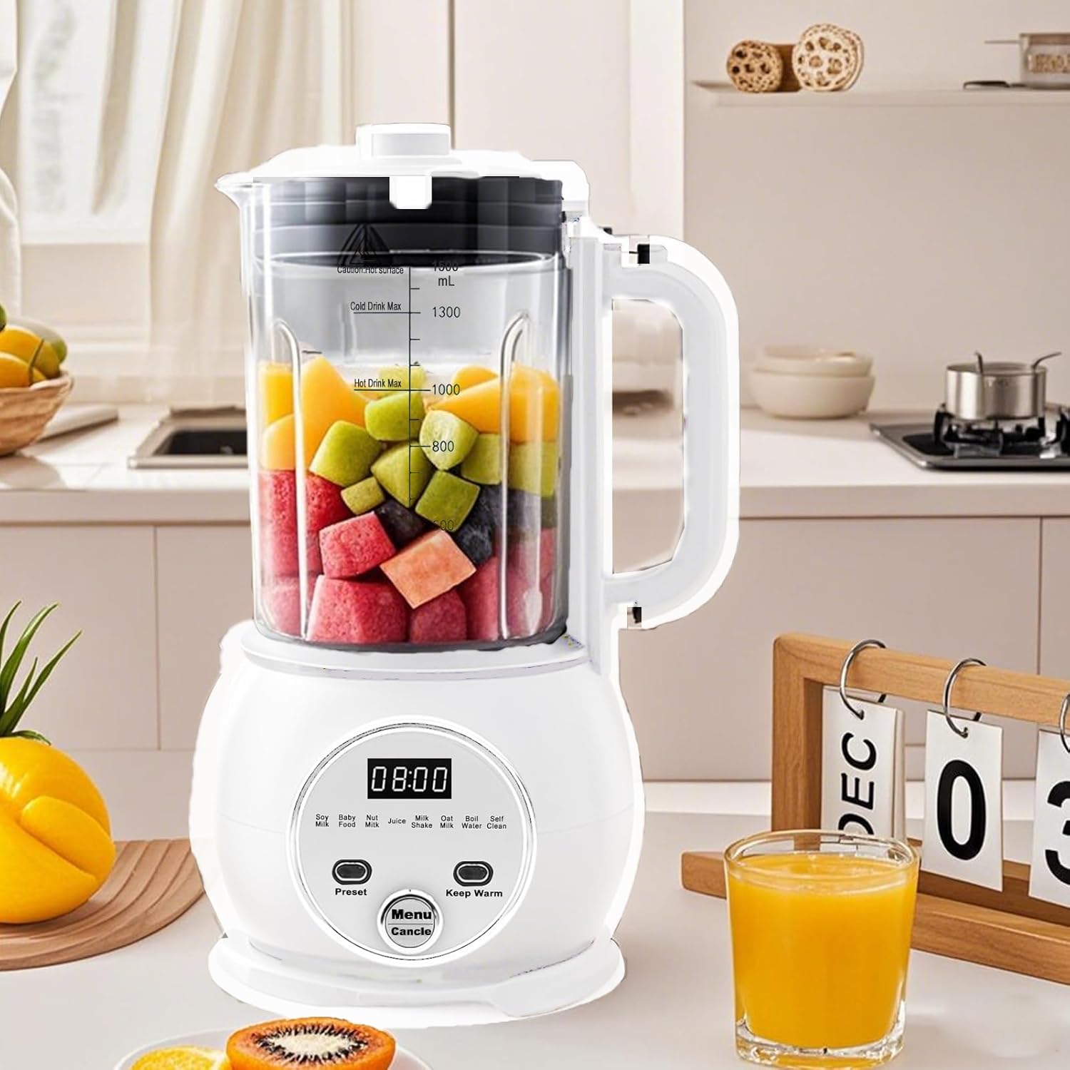 10 in 1 Nut Milk Maker Hot Blender,51oz Homemade Soy, Almond,Oat,Plant Based,Baby Food Maker 20 Blades,Automatic Soybean Machine with 24H Delay Start/Keep Warm8H/Boil Water&Auto Clean