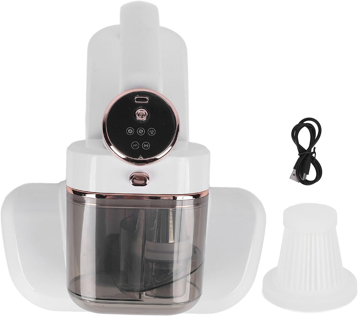 GOWENIC Bed Vacuum Cleaner, 10Kpa Handheld Mattress Vacuum Cleaner with 253.7nm Light and 400ml Dustbin, Widened Suction Port, Fit for Clean Up Bed, Pillows, Cloth Sofas, Carpets