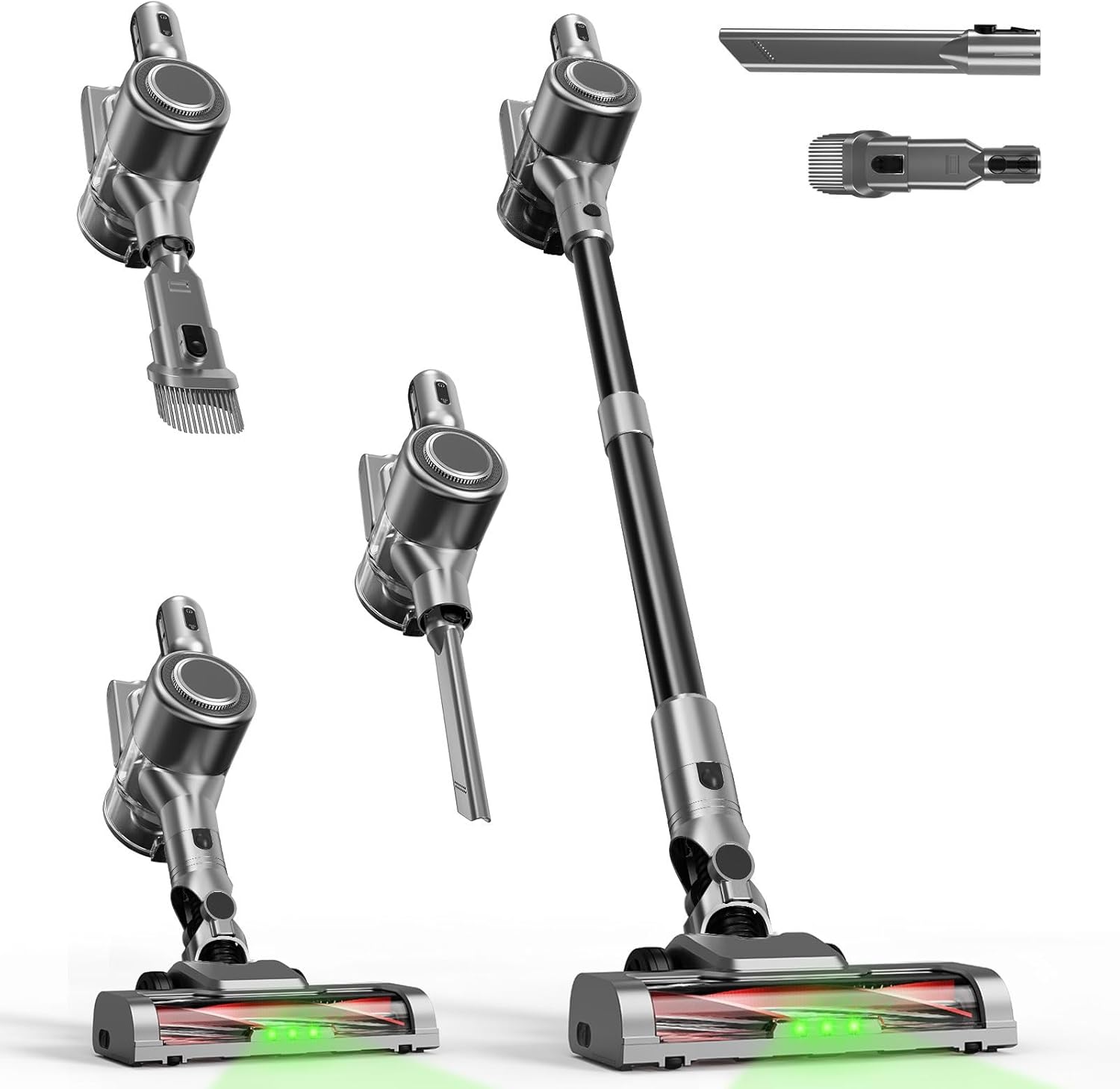 KIKETECH Cordless Vacuum Cleaner with Self-Standing, Lightweight Powerful Suction Vacuum,LED Screen Stick Vacuum Cleaners for Home, for Pet Hair, Carpets, Hardwood Floors B200