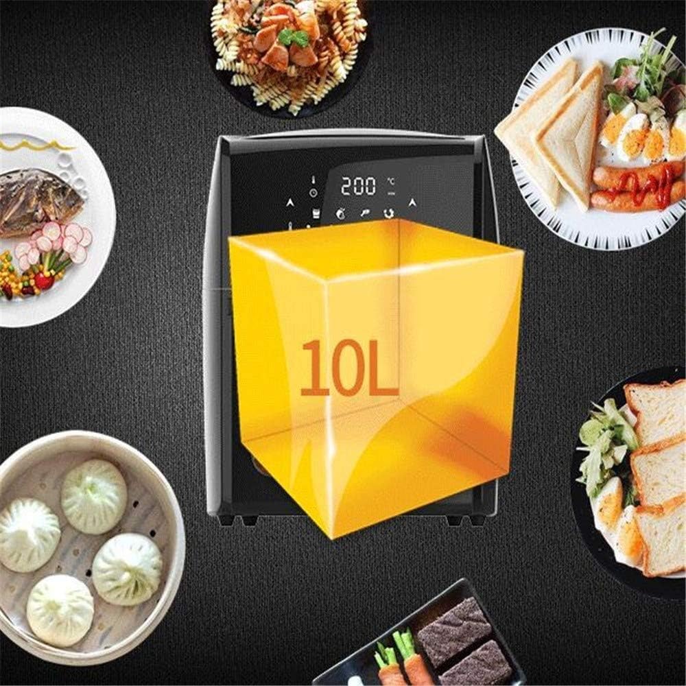 Air Fryer Electric Hot Oven Oilless Cooker LED Touch Digital Screen, 10-in-1 Countertop Oven with Dehydrator & Rotisserie, Preheat and Shake Reminder, Nonstick Basket, 9.5 QT-Black