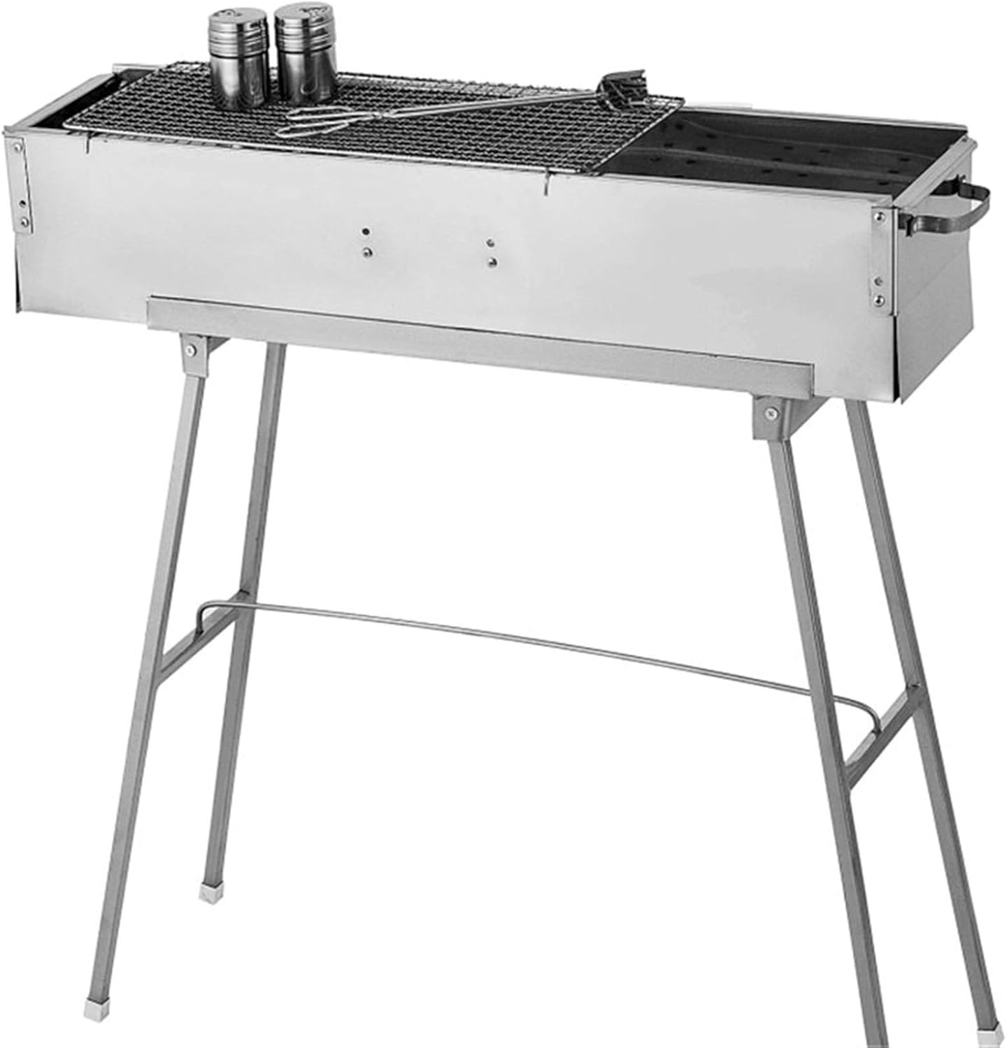 Barbecue Desk 32-Inch Portable Heavy-Duty Stainless Steel Charcoal Grill ?Barbecue Folding Camping Grill for Outdoor Backyard Patio Cooking Tabletop Barbecue