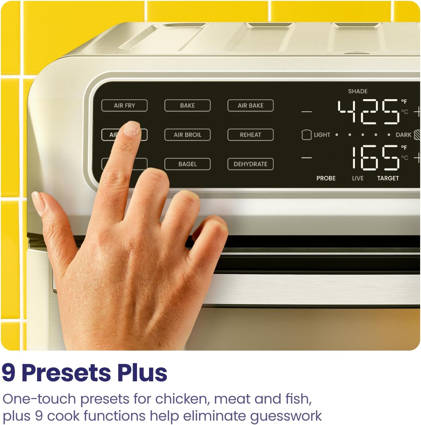 Chefman Air Fryer Toaster Oven Combo with Probe Thermometer, 12-In-1 Stainless Steel Convection Countertop, 10 Inch Pizza, 4 Slices of Toast, Cooking, Baking, Toasting, Roaster Oven Airfryer 20QT