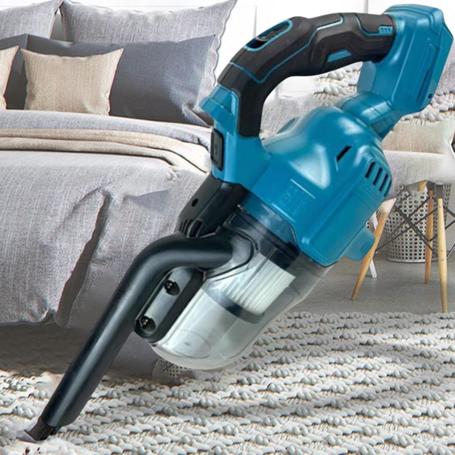 Yajuyi Cordless Handheld Vacuum Rechargeable Small Hand Vacuum Compact Strong Suction Portable for Pet Hair Carpet Floor Boat Auto, Blue