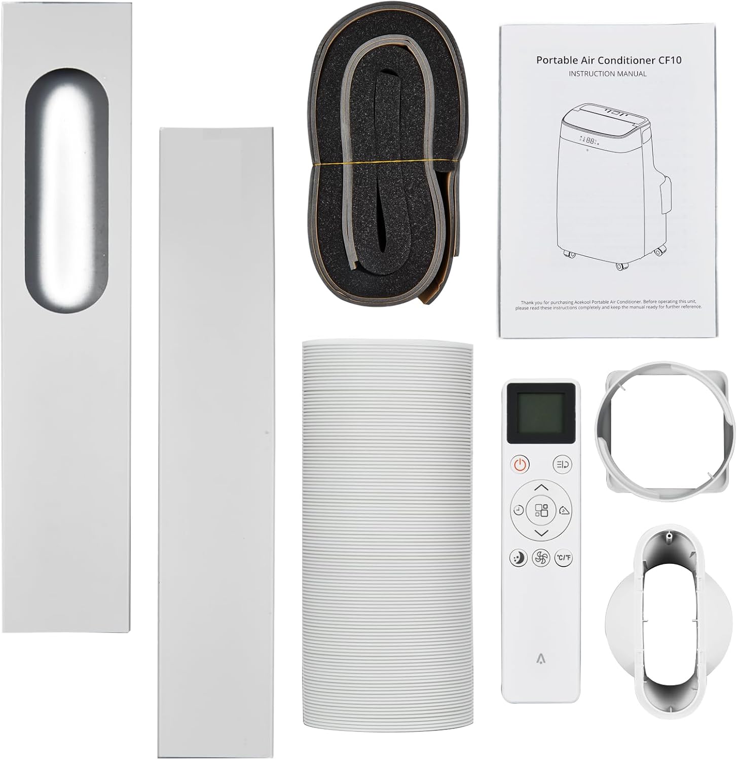 Portable Air Conditioner, 10000 BTU Portable AC Unit with Remote, Pipe Cools, Window kit up to 450 Sq. Ft for Home Office Dorms, White