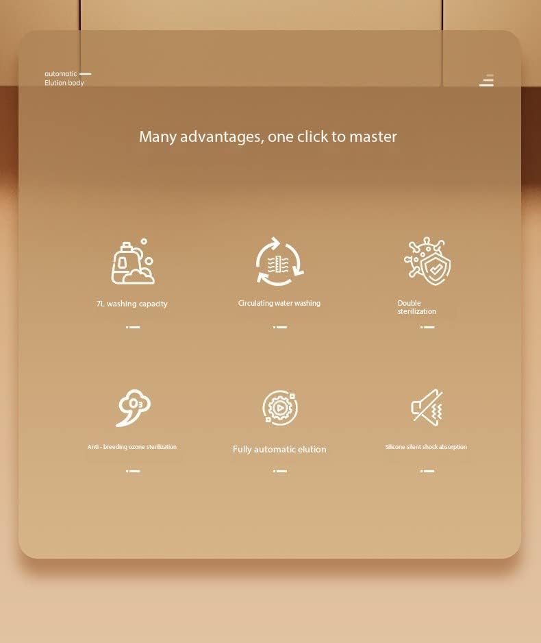 Portable Washing Machine, 220V Mini Fully Automatic Elution Integrated 7L Large-Capacity Washing Machine, Small Underwear and Socks Washing Machine