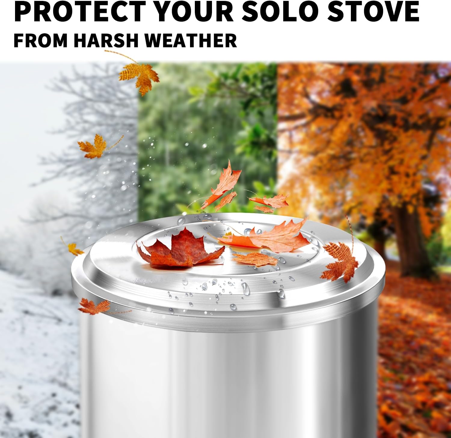 Lid for Solo Stove Yukon - 27 Inch Stainless Steel Fire Pit Lid Cover for Solo Stove Yukon, Fire Pit Accessories for Outdoor Fire Pits and Camping Accessories
