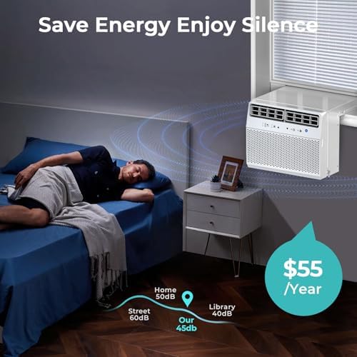 Antarctic Star U-Shaped Air Conditioner Window Unit 10000BTU, Cools up to 450 Sq. Ft, Quiet Window Air Conditioner, Saddle Window AC Units with Full Window View, Energy Saving, 6 Modes, CEER 11