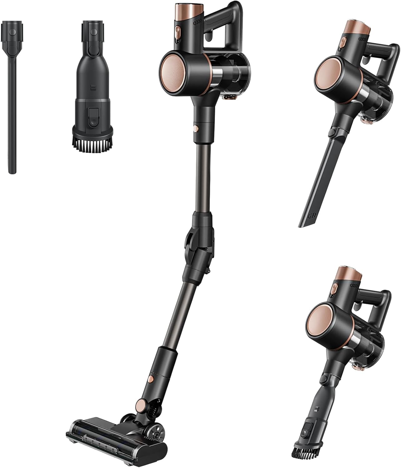 COWSAR Cordless Stick Vacuum Cleaner, Bagless Lightweight Stick Vacuum for Carpet and Floor, 8-in-1 Rechargeable Wireless Powerful Suction Vacuum Cleaner for Home, Gray