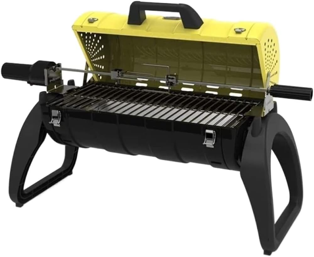 Charcoal Grills BBQ Grill Charcoal Grill Barbecue Portable BBQ Stainless Steel Folding BBQ Grill Camping Grill for Camping Cooking Charcoal Grill Cooking(Yellow)
