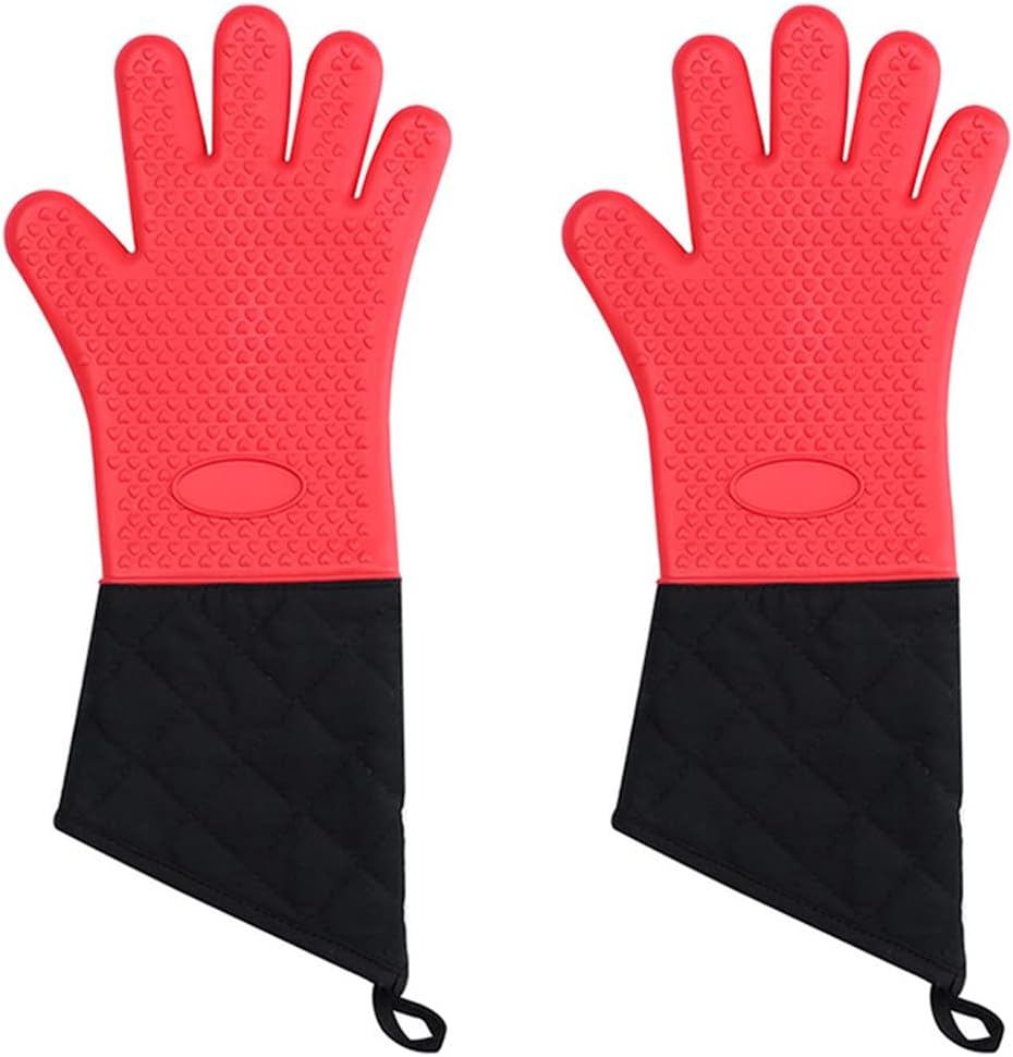 Microwave Gloves Gloves Baking hot Pot Tray Dish Bowl Holder Oven Mitts Kitchen Baking Cooking Tool(White-Dinosaur Doodle4)