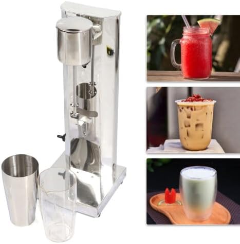 650ML Milkshake Maker Double Head Milk Shake Machine, 180W 18000RMP High Speed Commercial Milk Shake Maker Stainless Steel Milkshake Blender with 4 * 650ml Cup, 2 Speed Adjustable