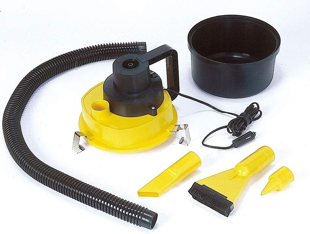 Koolatron 12 Volt Wet/Dry Canister Vacuum Cleaner - Handheld Car Cleaner with Attachments & Heavy Duty Suction, Compact and Portable Design, Ideal for Cleaning Vehicle, Truck, Carpet, Floor Etc