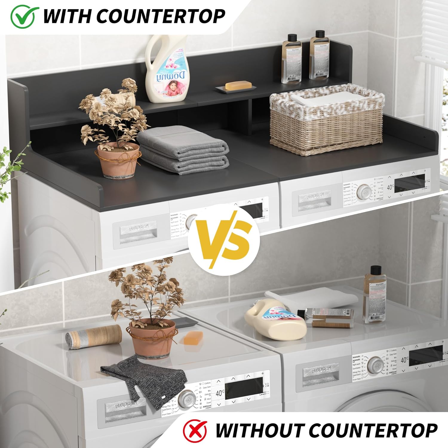 Two-Layer Foldable Washer Dryer Countertop, 27.5