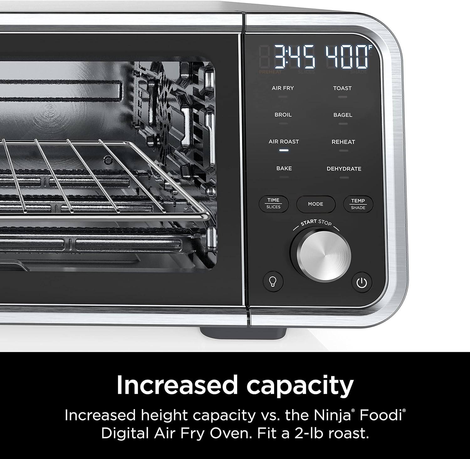 Ninja SP201/FT205CO Digital Air Fry Pro Countertop 8-in-1 Oven with Extended Height, XL Capacity, Flip Up & Away, Basket, Wire Rack Crumb Tray, Silver, Black (Renewed)