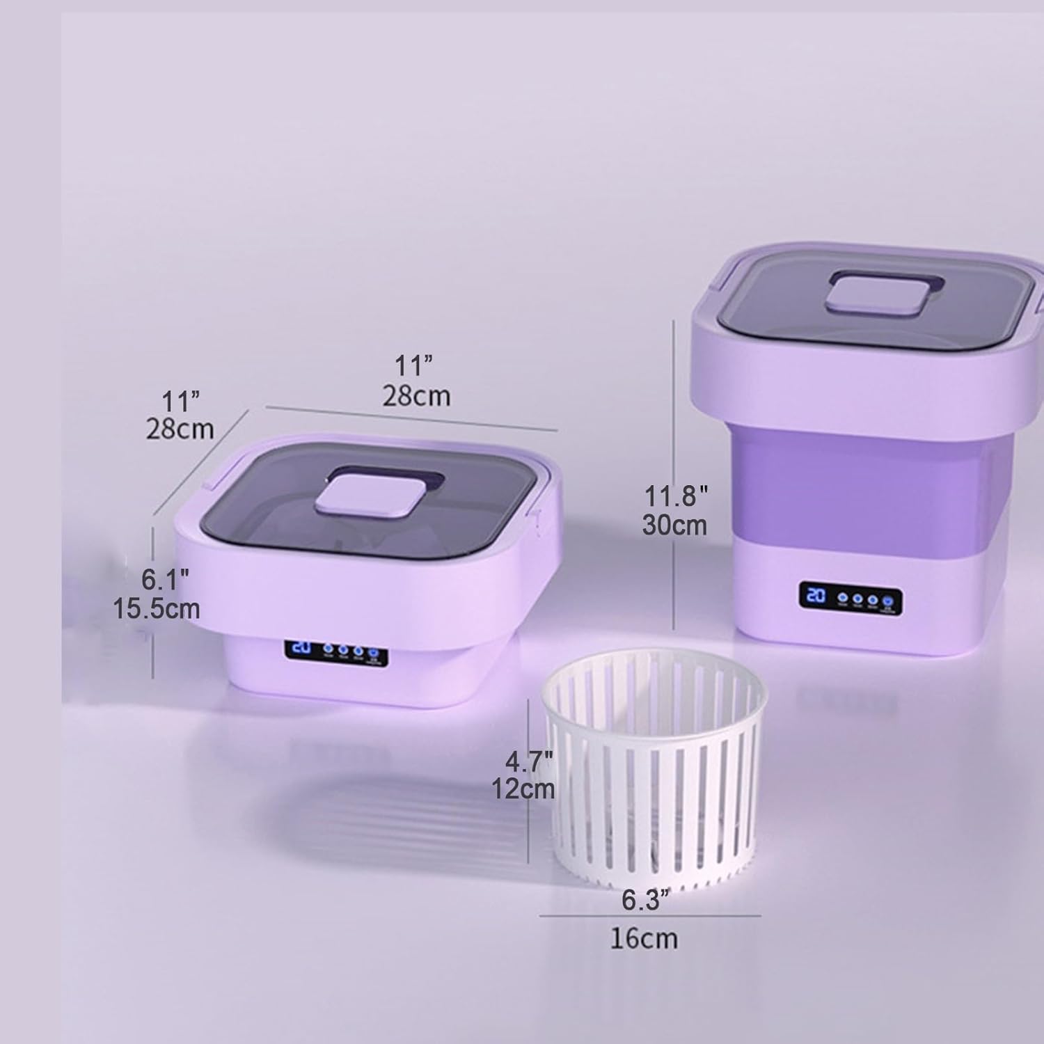 THAMBA Foldable Mini Washing Machine, Small Washing Machine for Underwear, Baby Clothes, or Small Items (Color : Pink)