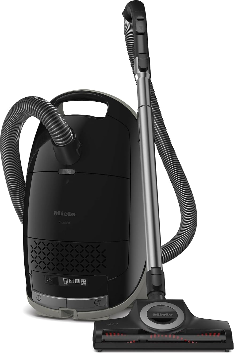 Miele New Guard M1 Cat & Dog Bagged Canister Vacuum for Pet Owners with Odor-Reducing Active AirClean Filter, TurboTeQ Floorhead, and AllTeQ Universal Floorhead, in Obsidian Black/Space Grey
