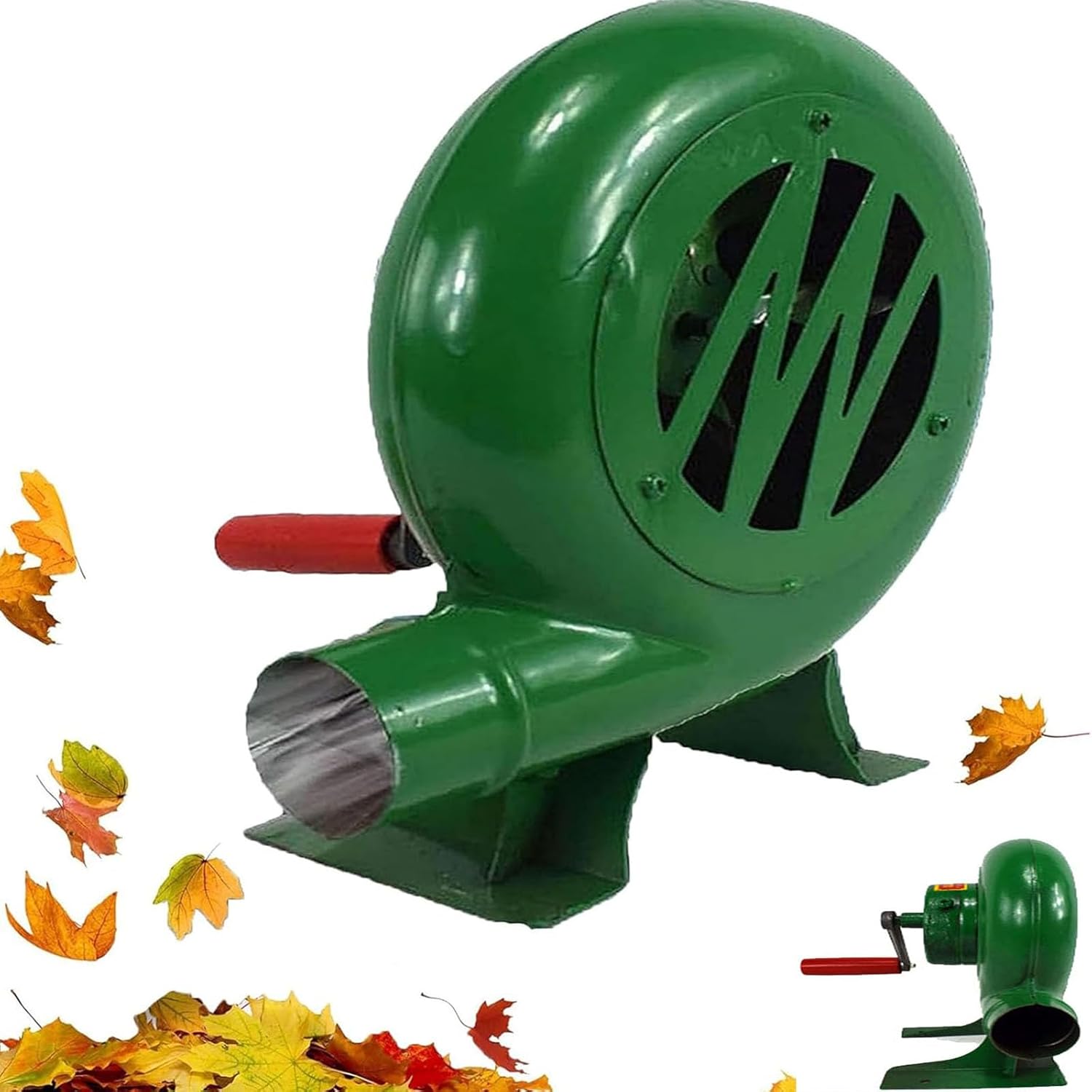 Manual Iron Gear BBQ Blower Hand Crank BBQ Fan Portable Barbeque Air Blower With Manual Handle Speed Control And Metal Fan Blade For Outdoor Camping And Hiking Picnic(Size:350W,Color:One Color)