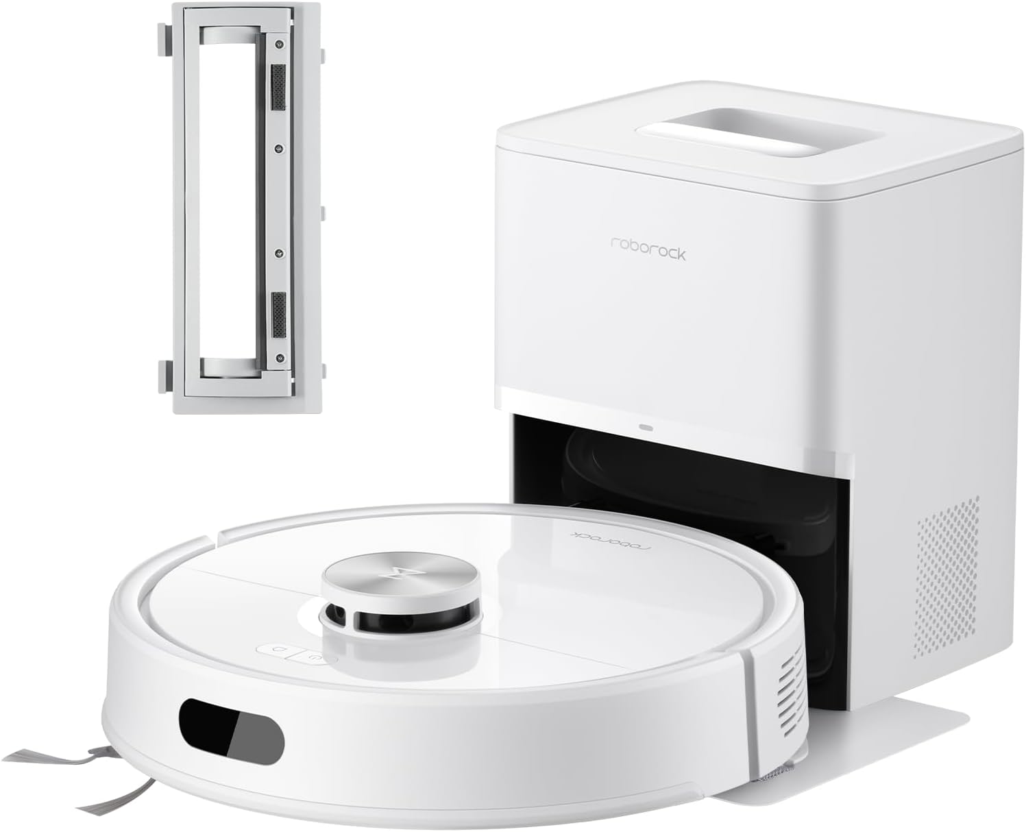 roborock Q7 M5+ Robot Vacuum and Mop White with Rubber Main Brush Cover Replacement