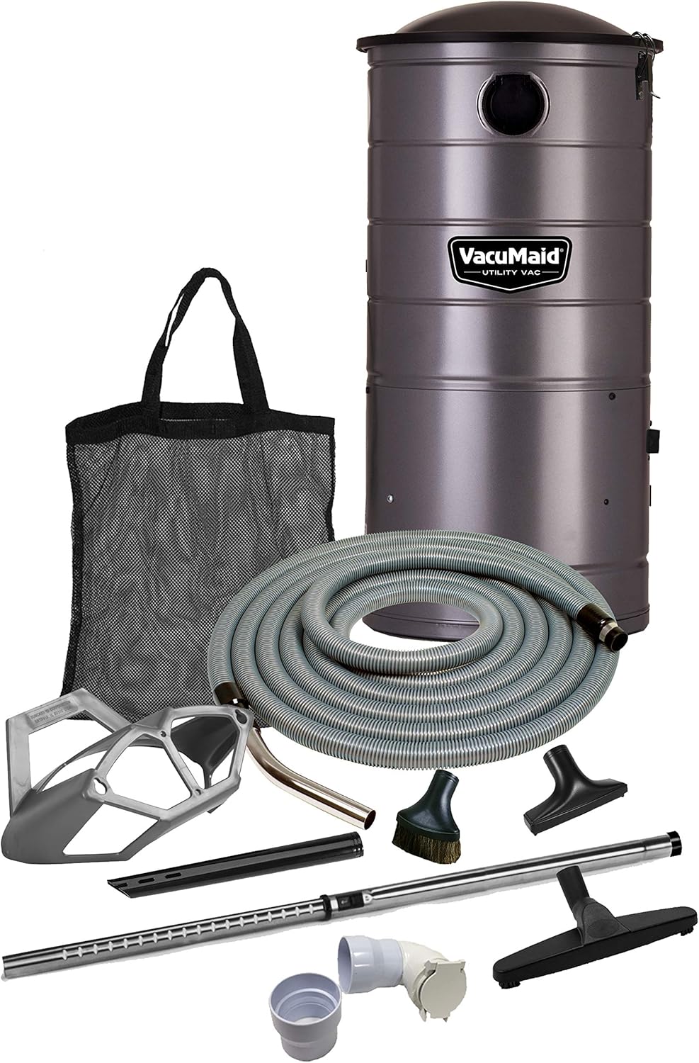 VacuMaid UV150GKP1 Extended Life Professional Wall Mounted Utility Vacuum with 50ft. Garage Kit Pro (Unit and Kit Plus 1 Inlet)