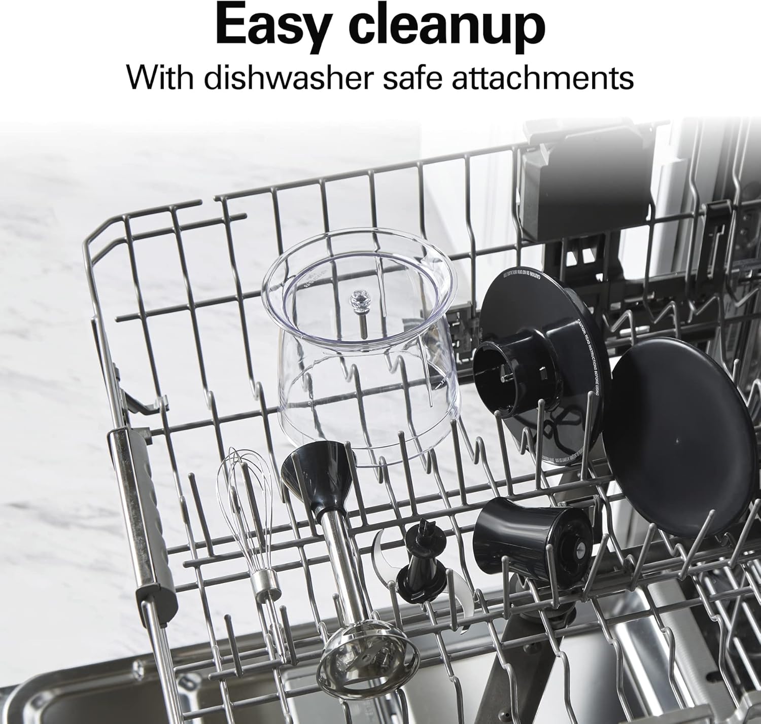 Hamilton Beach 4-in-1 Electric Immersion Hand Blender with Handheld Blending Stick, Whisk + 3-Cup Food & Vegetable Chopper Bowl, 2-Speeds, 225 Watts, Silver and Stainless Steel (59765)