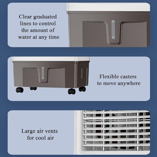 Portable Air Conditioner, Oscillating Tower Fan with Remote, Evaporative Air Cooler with 3 Wind Speeds, Cooling Fan Air Conditioner for Room Office(E)