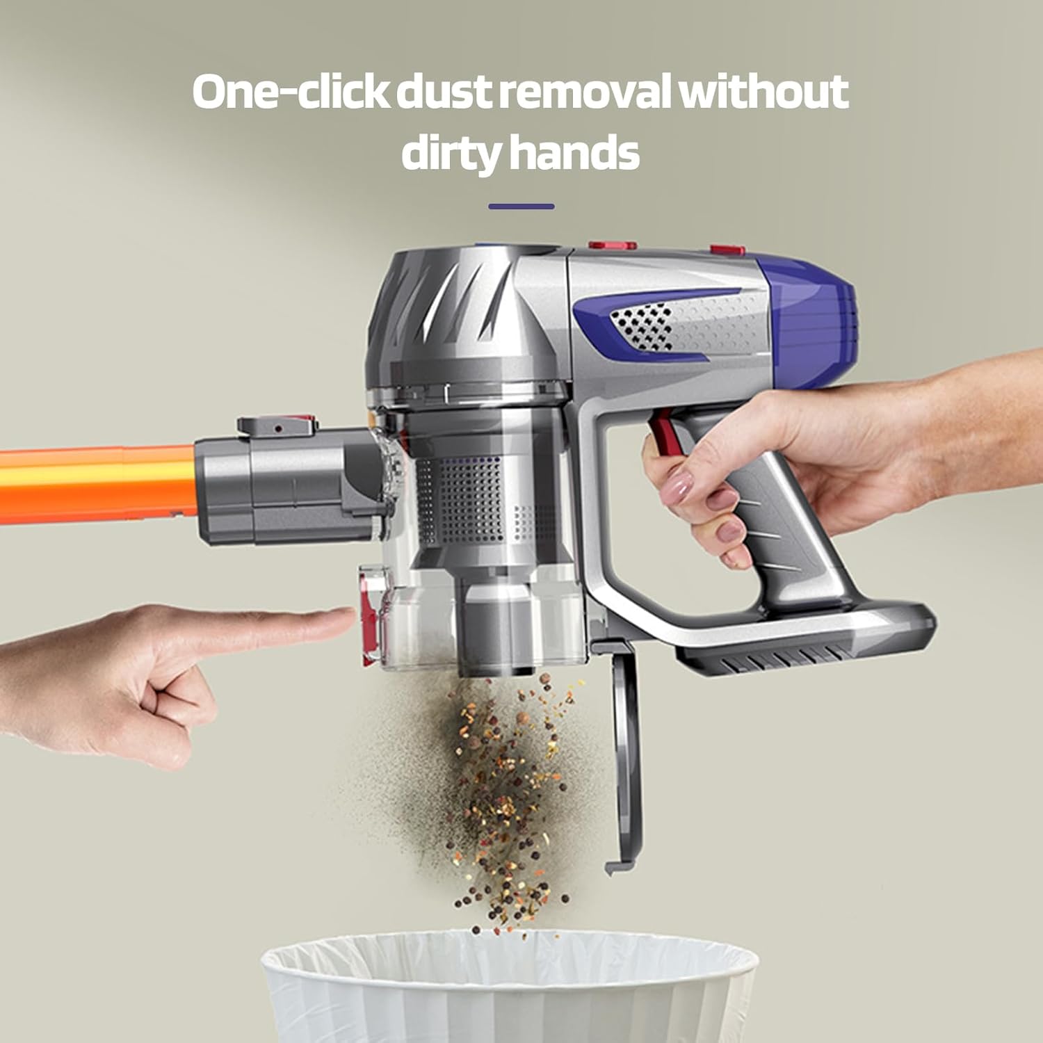 Cordless Vacuum Cleaner,10Kpa Super Suction 150W High-Speed Motor Cordless Stick Vacuum with Detachable Battery Up to 40min Runtime Vacuum Cleaner for Home Floor Dust Carpet Pet Hair US